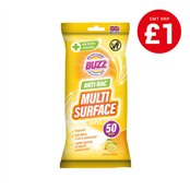 Picture of Buzz Anti-Bacterial Wipes Lemon 50s - 321592