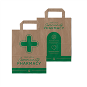 Picture of Brown Paper Pharmacy Carrier Flat Handle - EMTBM