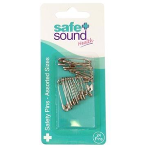 Picture of SA Nickel Safety Pins Assorted Sizes 24 - SA8920